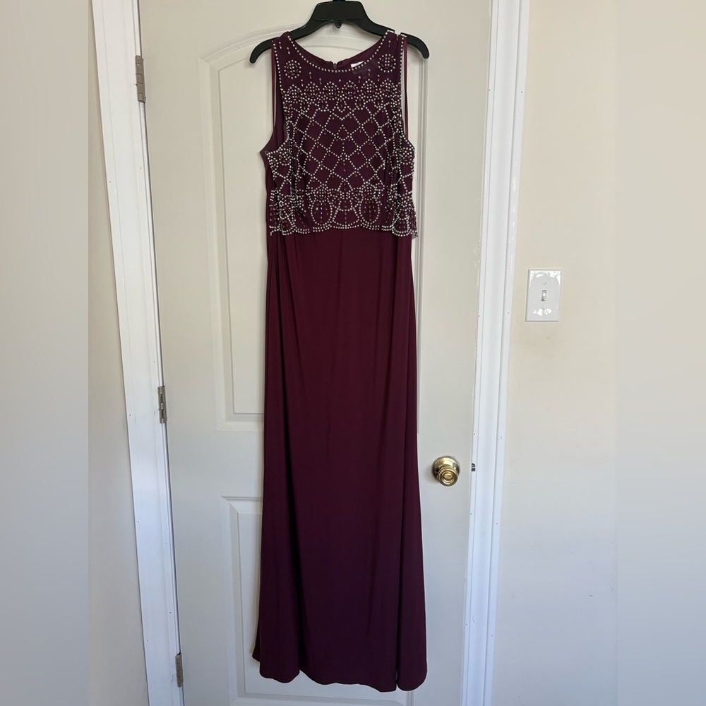 Jackie Jon Sleeveless Beaded Bodice Formal Gown